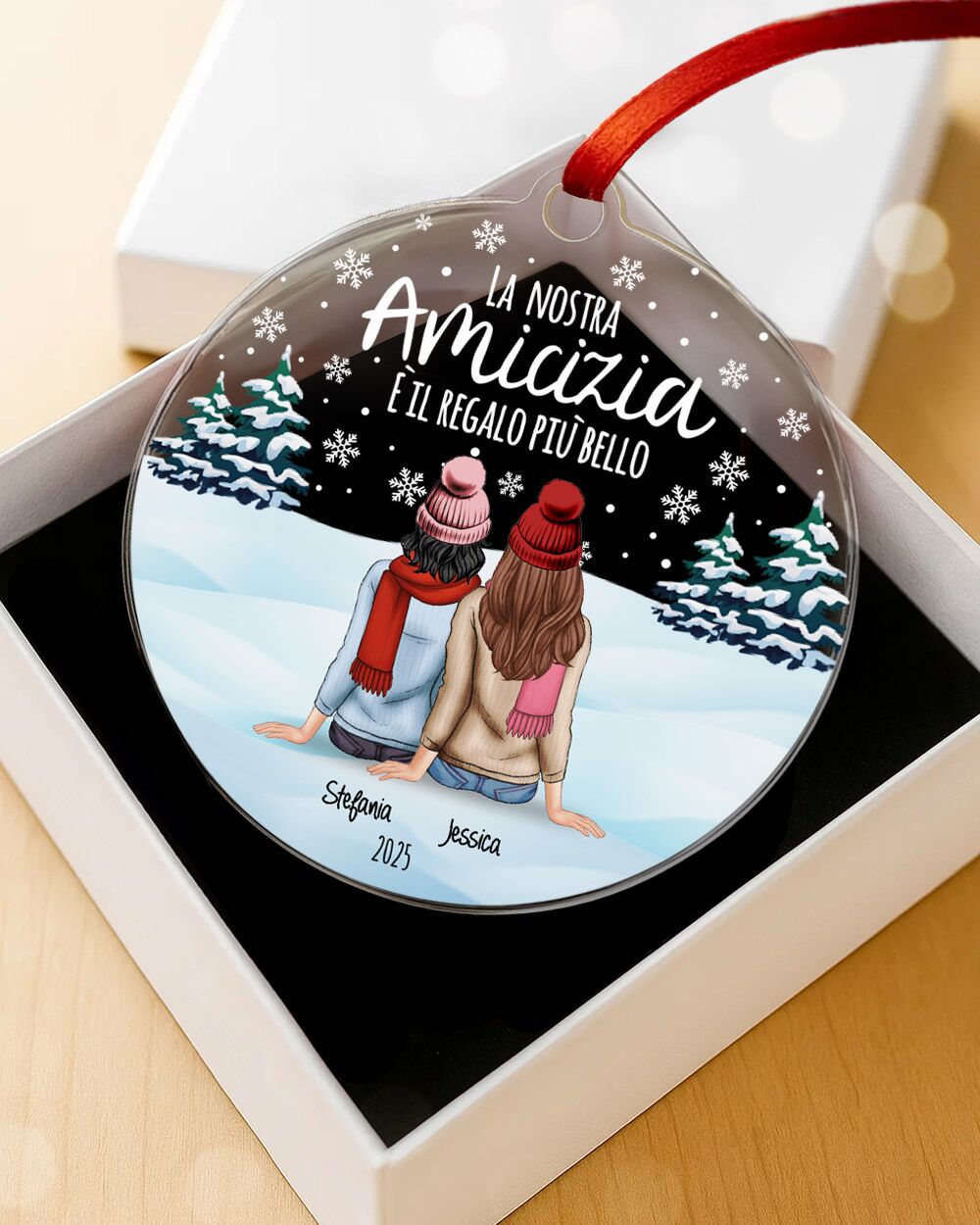 Pallina Decorazione Natale Personalizzata Regalo Amiche Ritratto02