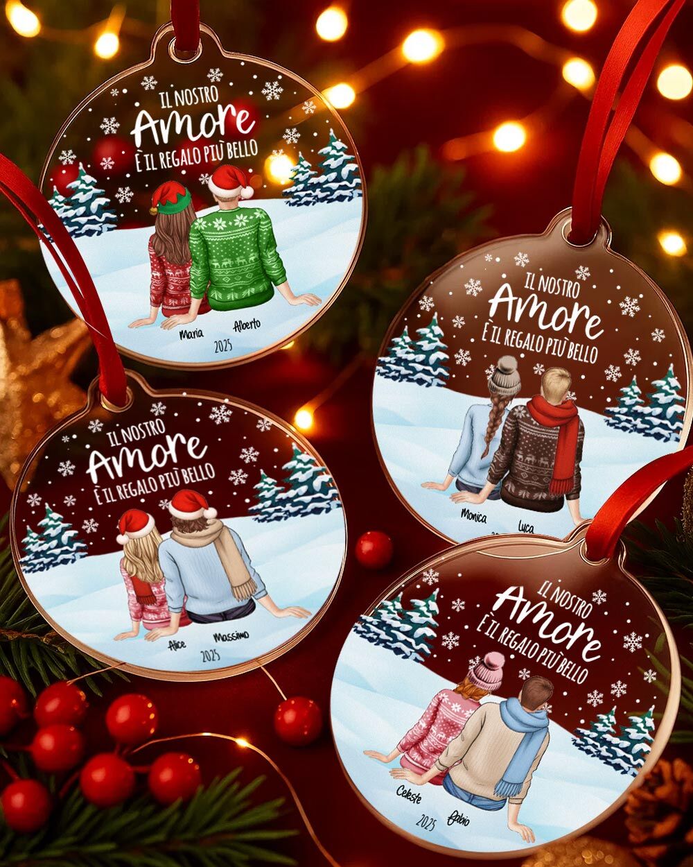 Pallina Decorazione Natale Personalizzata Regalo Coppia Ritratto02