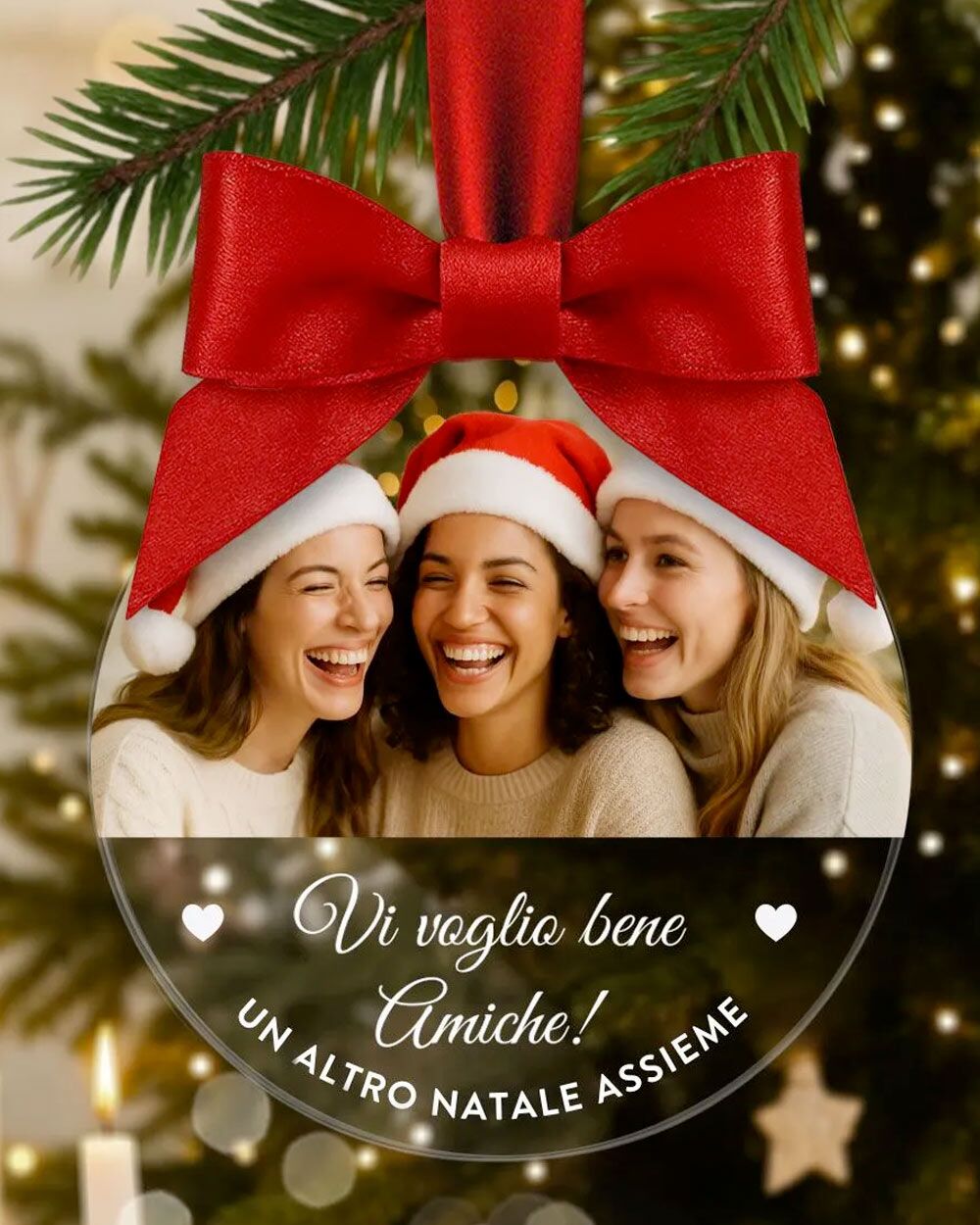 Pallina Natale Foto Regalo Famiglia Amore Amiche
