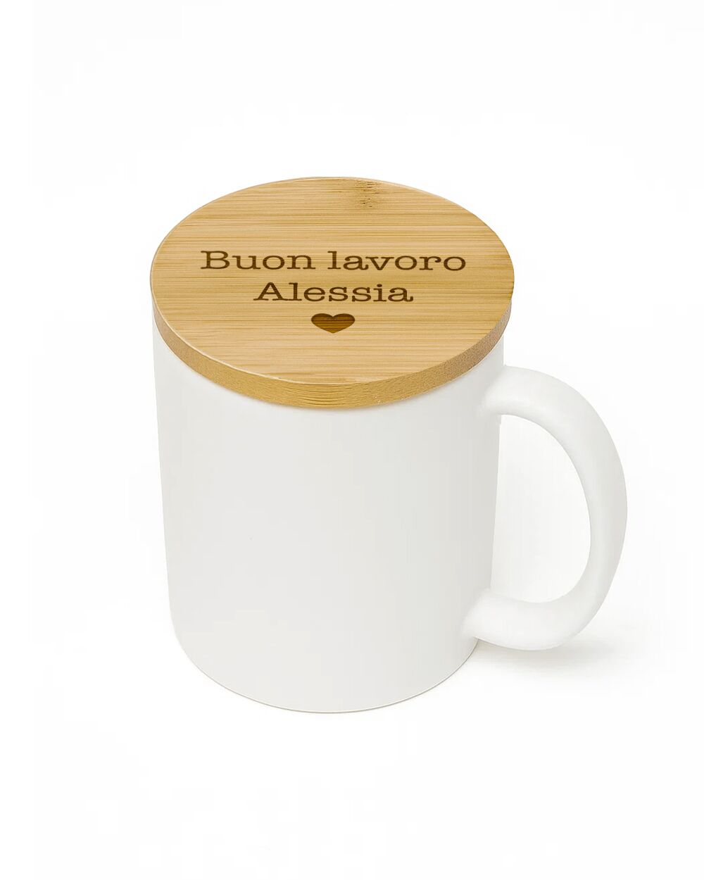 Tazza Tappo Legno Dedica Personalizzata Regalo Amica Famiglia 02