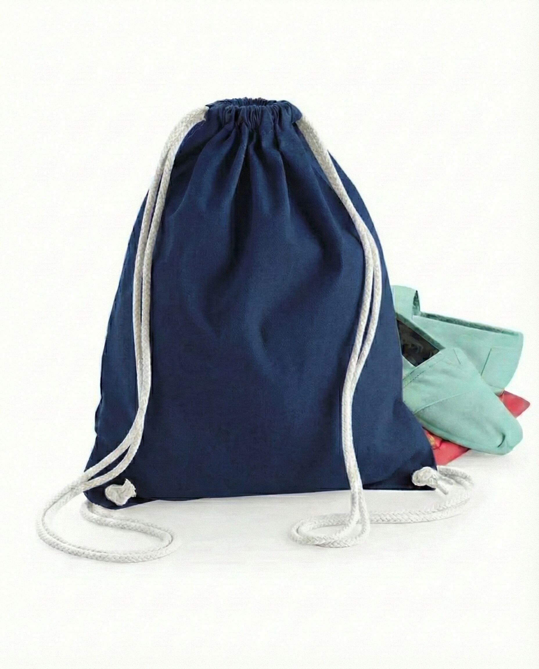 Sacca Cotone Coulisse Blu