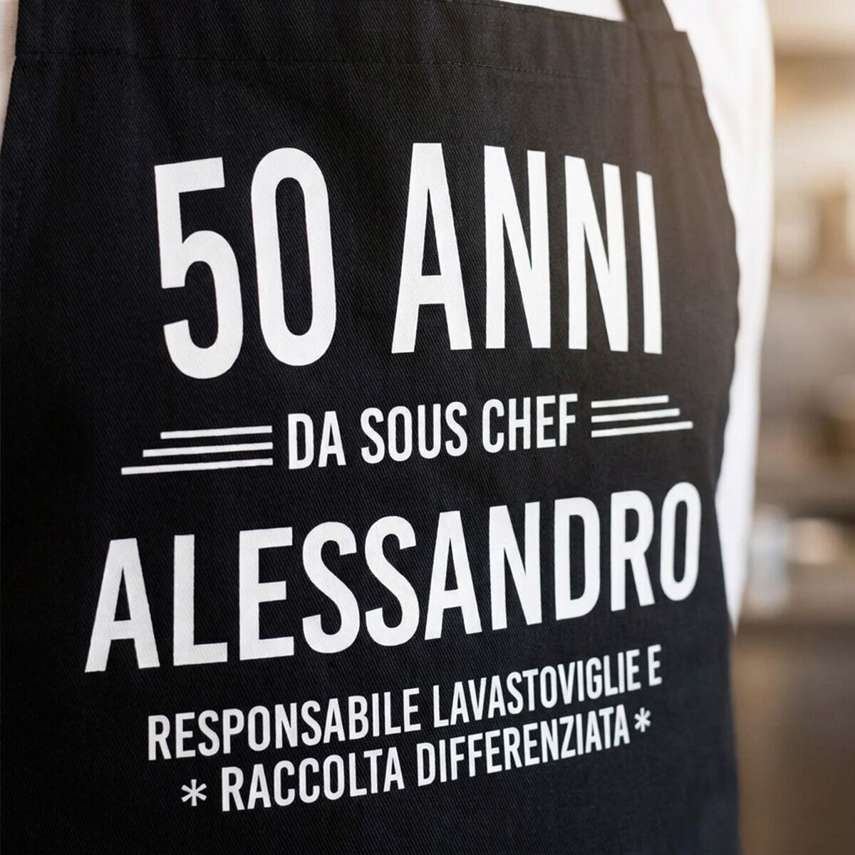 Grembiule da Cucina Stampato Personalizzato - Idea Regalo 50 Anni - immagine 3