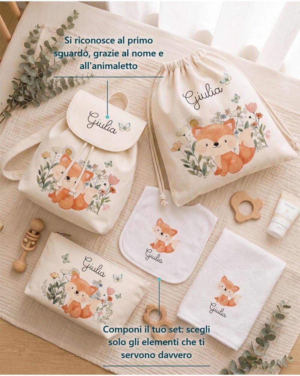 set-asilo-personalizzato-animaletti-del-bosco-regalo-nido-asilo-materna-scuola