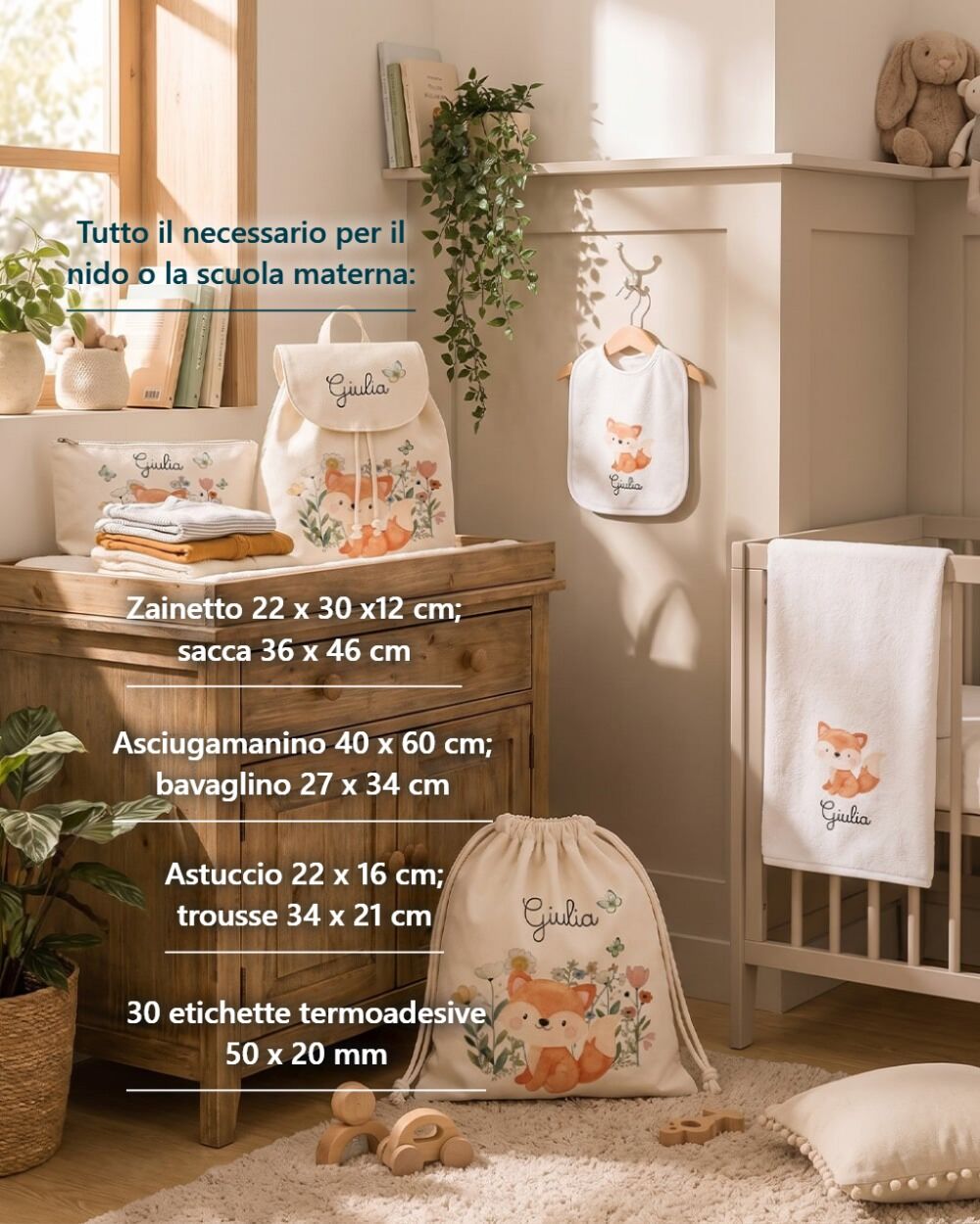 set-asilo-personalizzato-animaletti-del-bosco-regalo-nido-asilo-materna-scuola