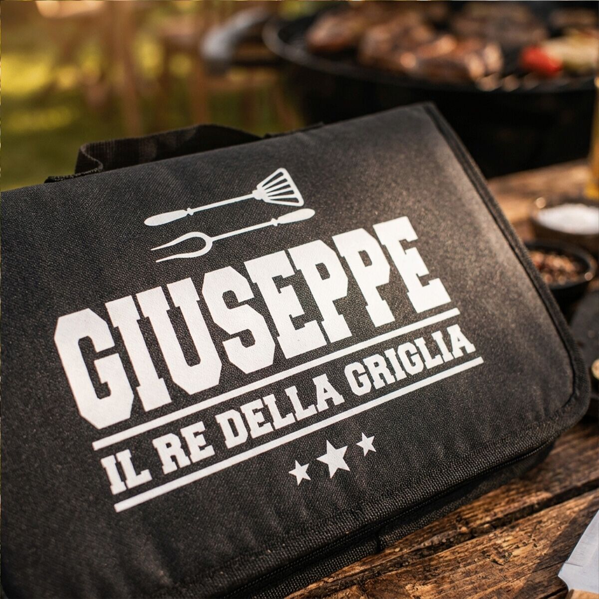 Set Barbecue Personalizzato "Il Re della Griglia" con Utensili per BBQ - Idea Regalo Papà, Amanti Cucina e BBQ - immagine 13