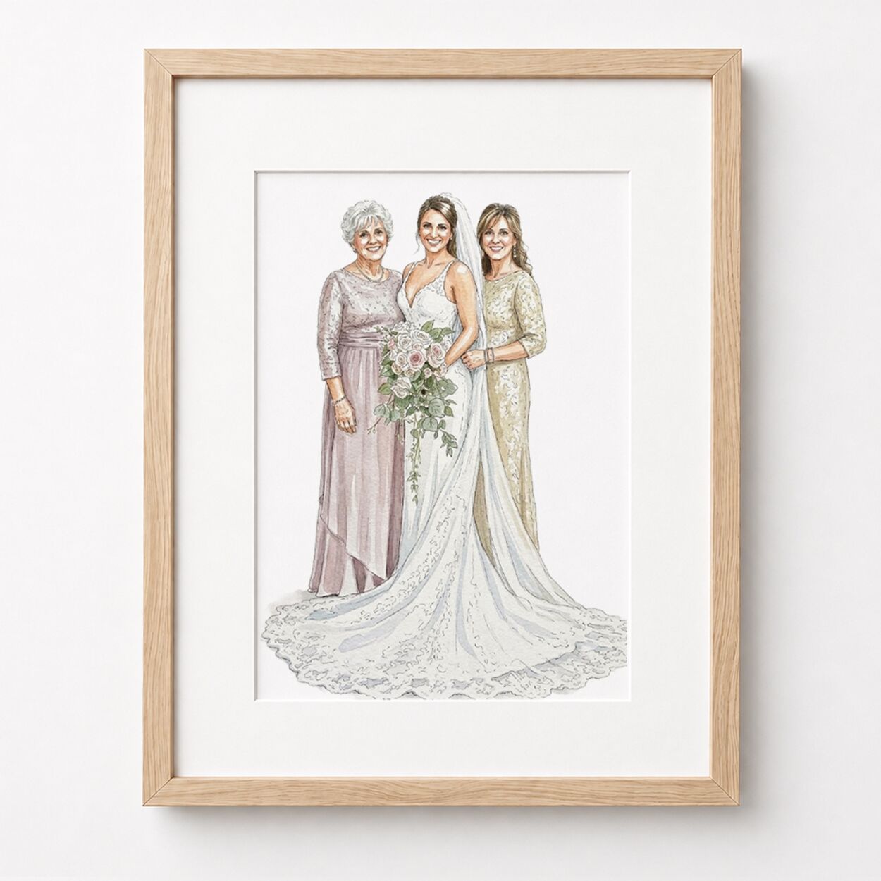 ritratto-matrimonio-acquerello-linea-no-sfondo-mamma-nonna-sposa