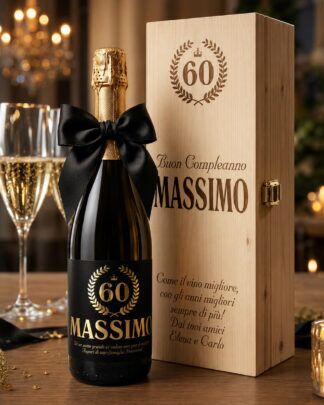Bottiglia di Vino Personalizzata per Compleanno, Lamina Oro Idea Regalo 50 anni 60 anni 70 anni ...