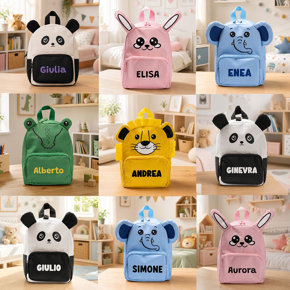 ZAINETTI-PERSONALIZZATI-ANIMALI-GIUNGLA-NOME-MATERNA