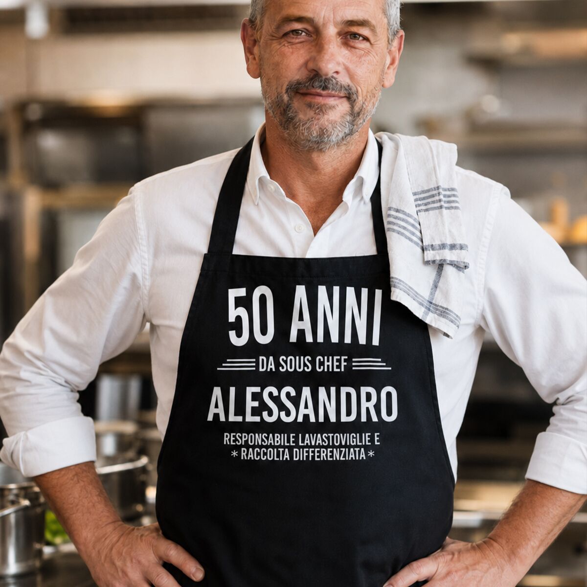 Grembiule da Cucina Stampato Personalizzato - Idea Regalo 50 Anni - immagine 2