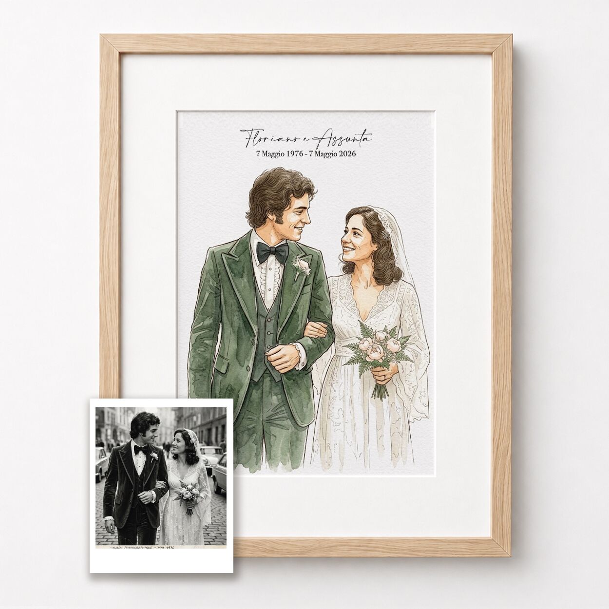 ritratto-da-foto-acquerello-coppia-anniversario-bianco-nero