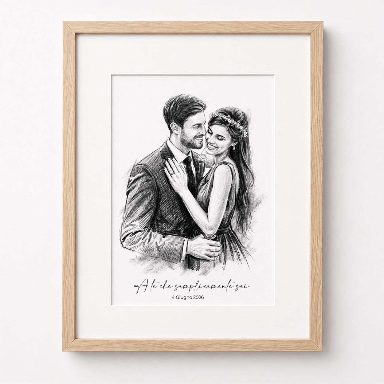 Ritratto Digitale di Coppia Personalizzato, Effetto Matita e Carboncino in Bianco e Nero, a Partire dalla Tua Foto – Idea Regalo Anniversario e San Valentino - immagine 3