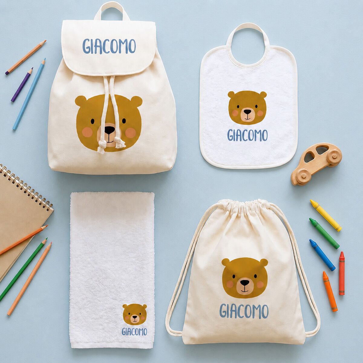 set-asilo-personalizzato-olalla-animali-sacca-zaino-orsetto2
