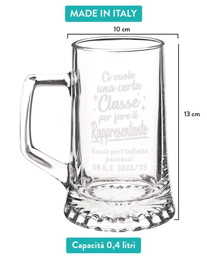 Boccale Birra Regalo Personalizzato Rappresentante Di Classe03