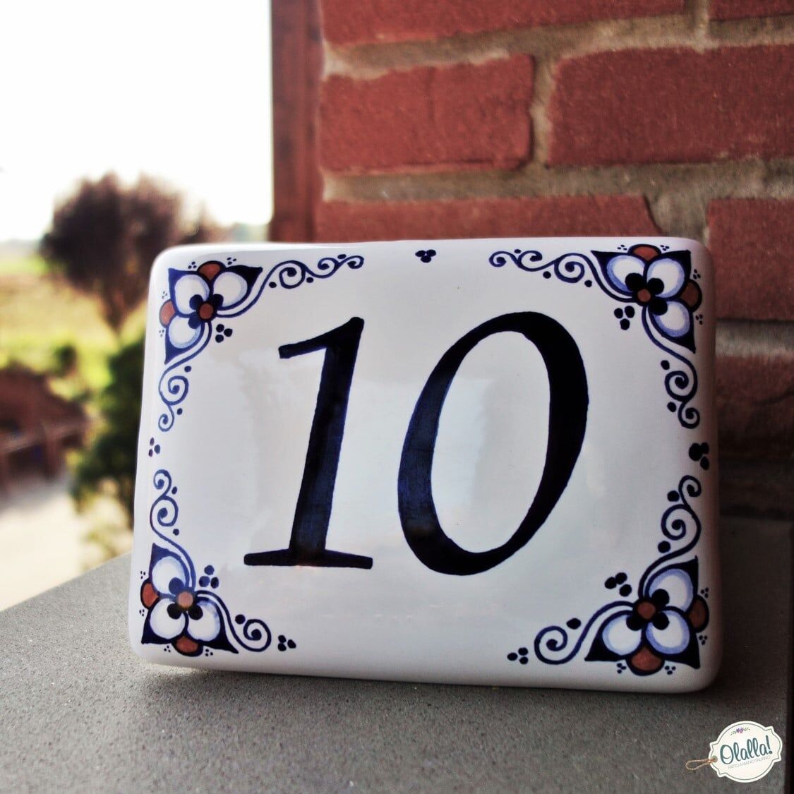 Numero Civico in Ceramica Dipinto a Mano Personalizzabile - immagine 5