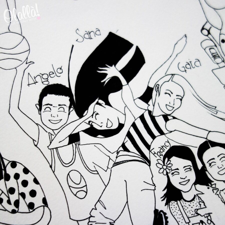 Ritratto Personalizzato di Classe A3 - Idea Regalo di Fine anno per Maestre, Educatrici ed Insegnanti - immagine 9