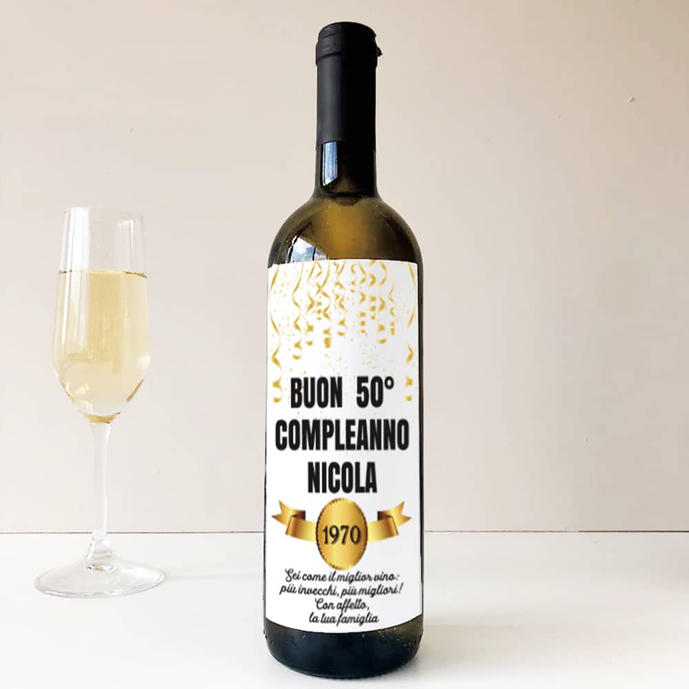 Bottiglia Personalizzata "Buon Compleanno" - Idea Regalo 50 Anni