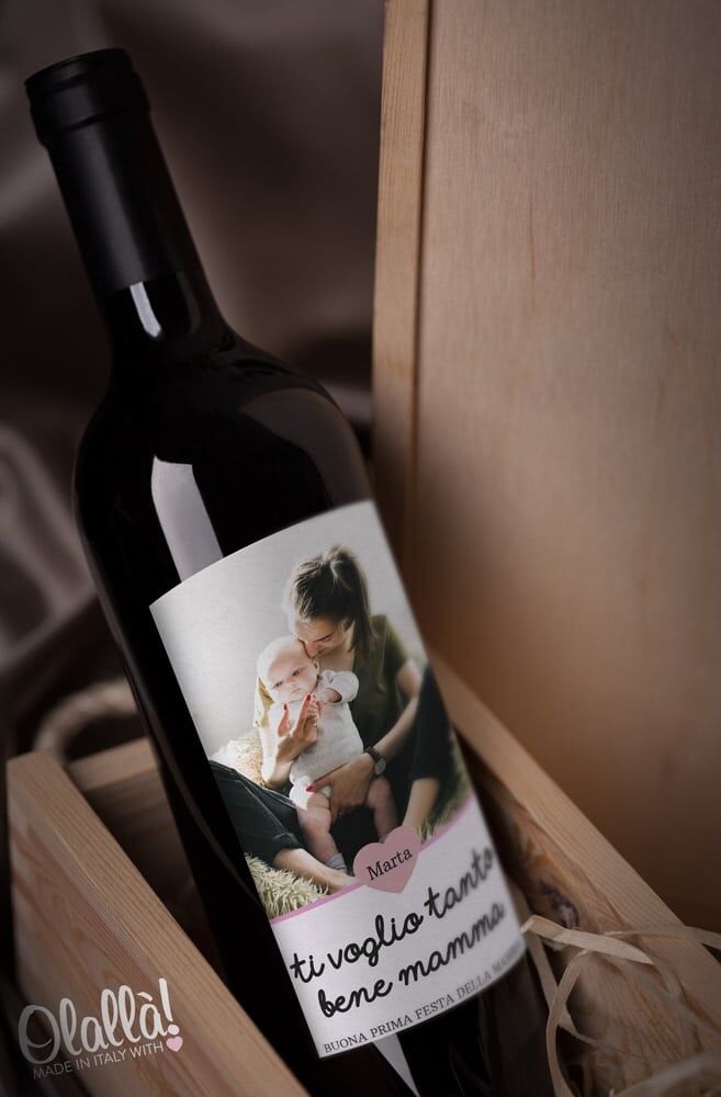 Bottiglia Personalizzata con Foto e Dedica "Ti Voglio Tanto Bene Mamma" - Idea Regalo Festa della Mamma - immagine 6
