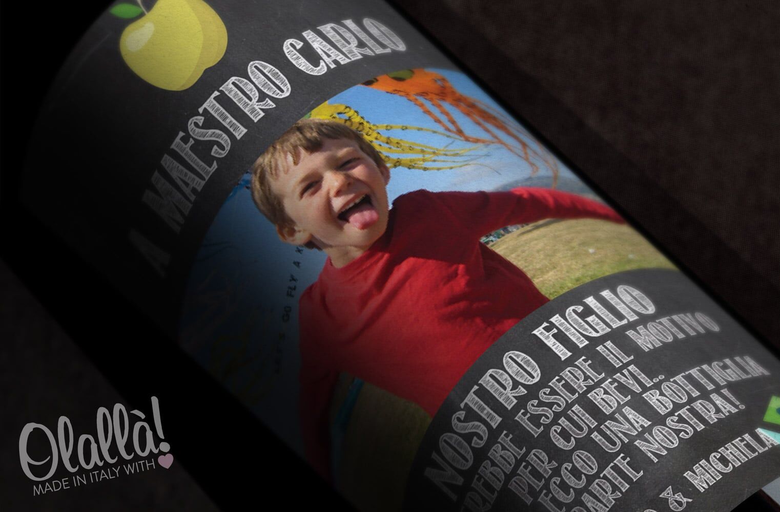 Bottiglia Personalizzata con Foto e Dedica - Regalo Maestre - immagine 2