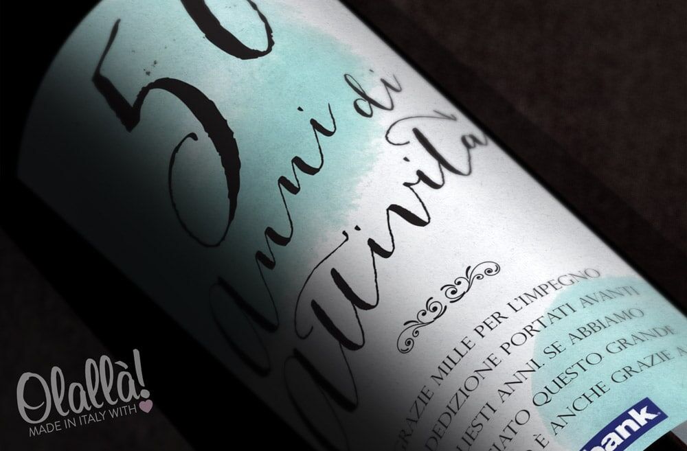 Bottiglia Personalizzata Stile Acquerello - Idea Regalo Aziendale - immagine 4