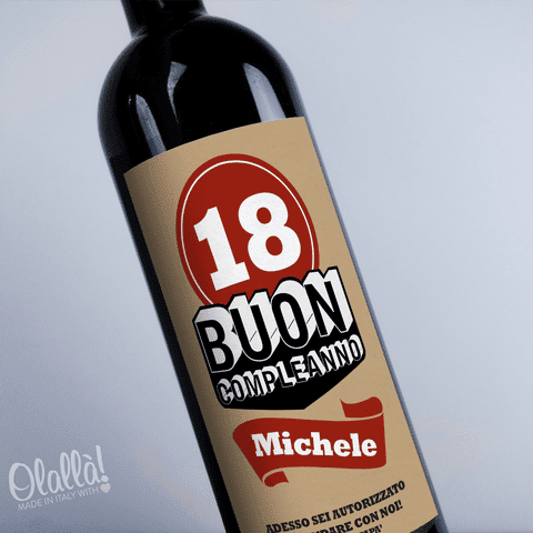 Bottiglia Personalizzata "Buon Compleanno" - Idea Regalo 18 Anni