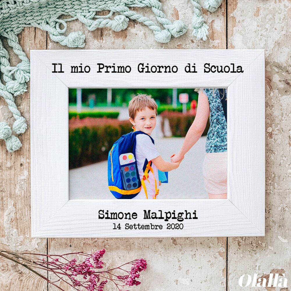 Cornice in Legno Personalizzata "Il mio Primo Giorno di Scuola"