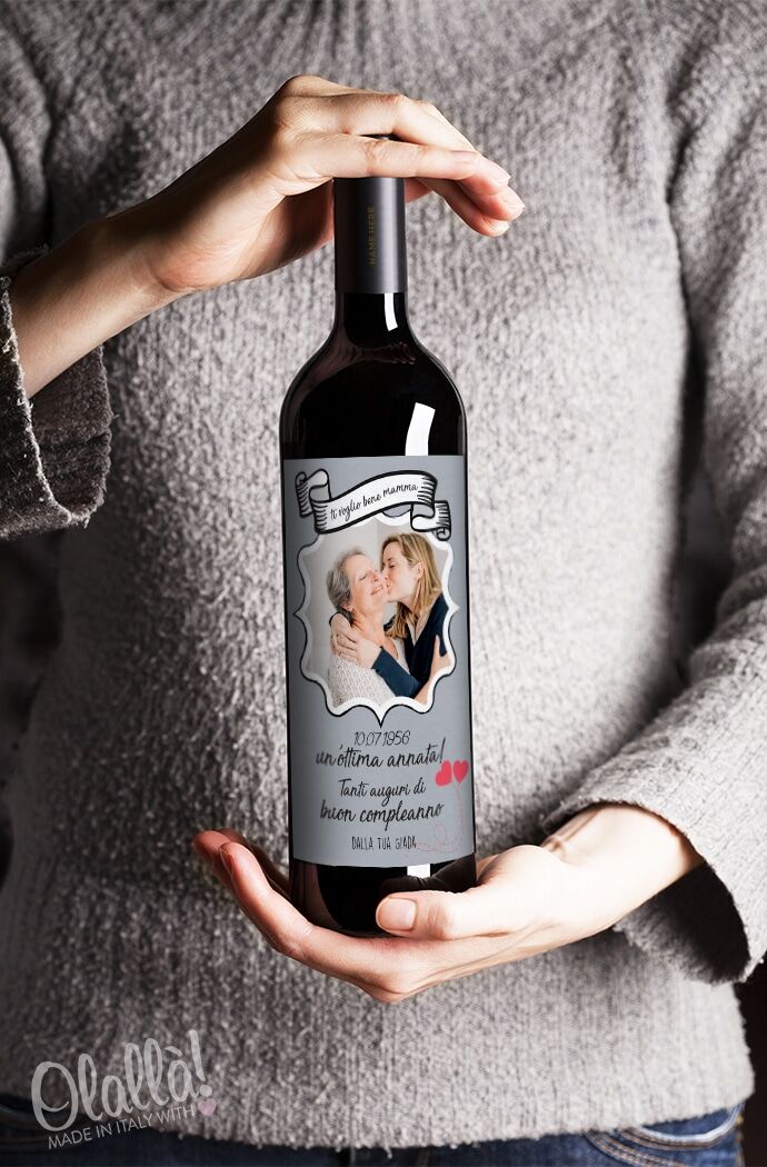 Bottiglia Personalizzata con Foto e Dedica - Regalo Compleanno Mamma - immagine 2