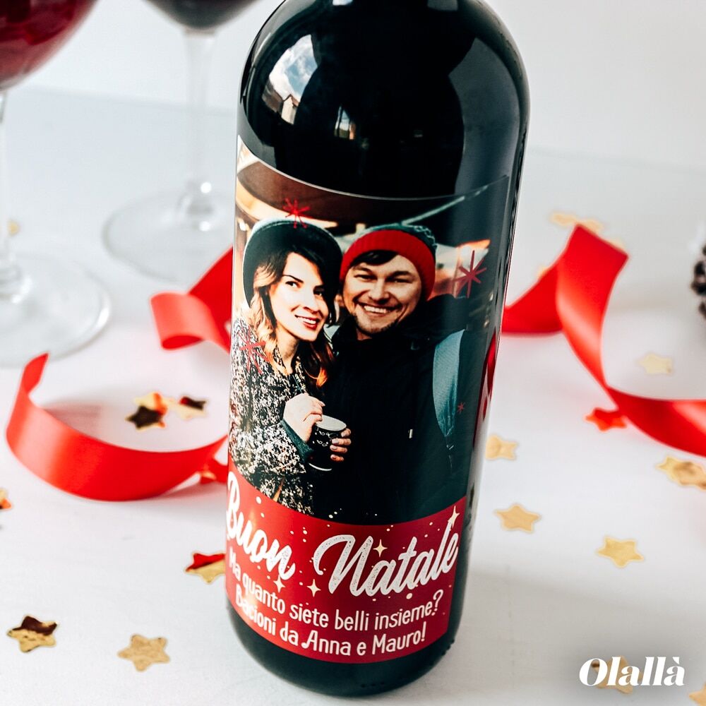 Bottiglia Personalizzata con Foto e Auguri - Idea Regalo di Natale - immagine 4