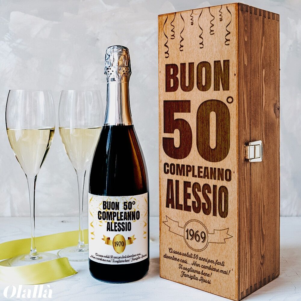 Bottiglia Personalizzata "Buon Compleanno" - Idea Regalo 50 Anni - immagine 4