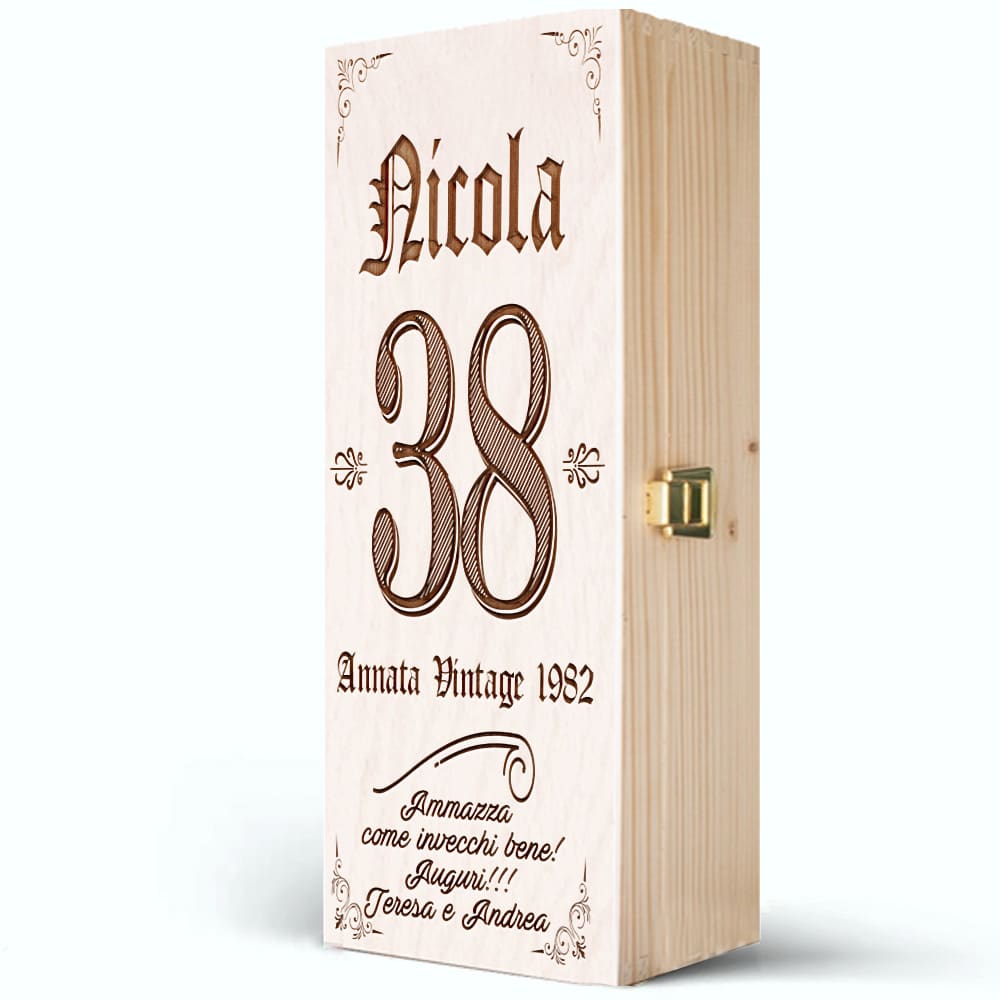 Cassettina Porta Vino in Legno Personalizzata Vintage Idea Regalo Compleanno - immagine 7