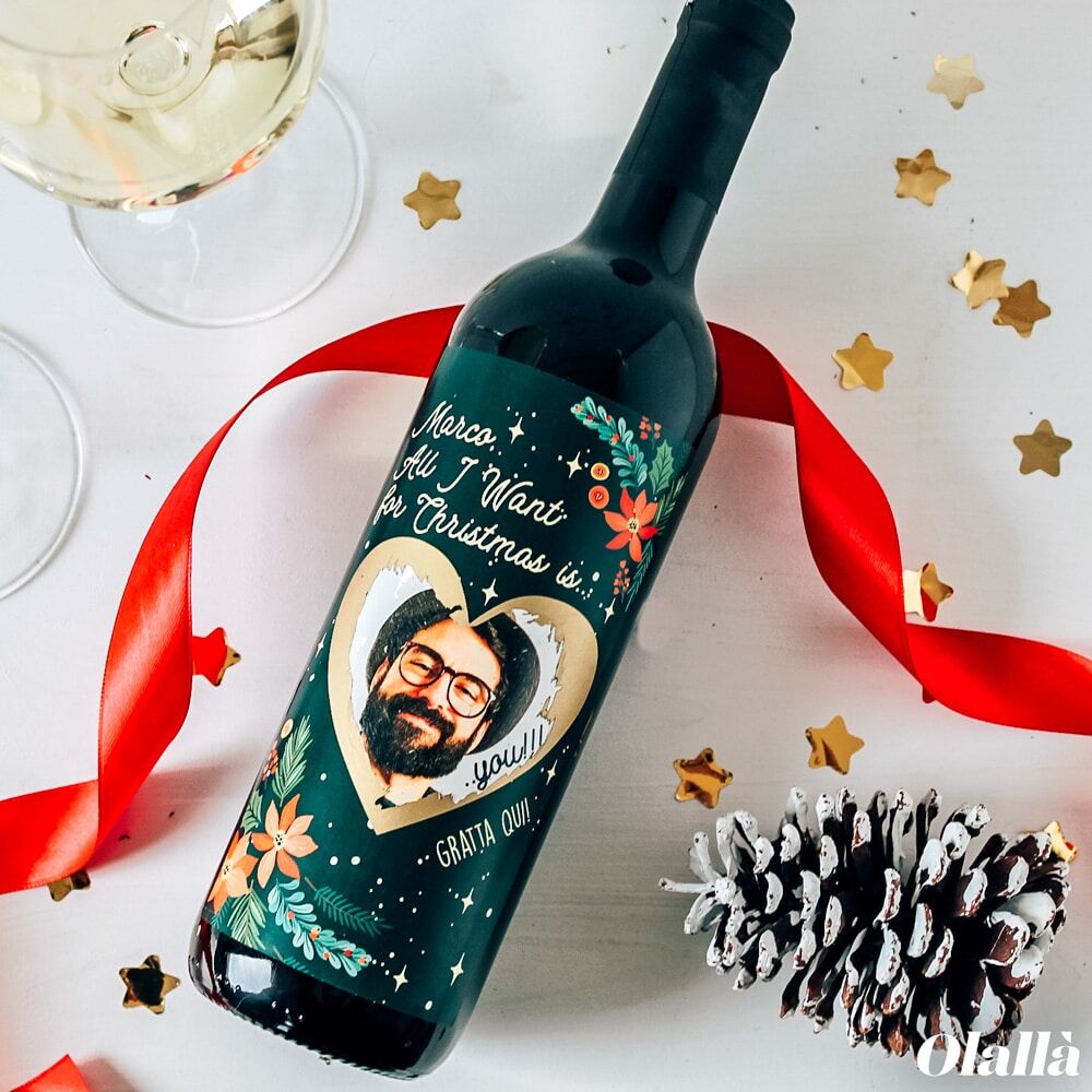Bottiglia Gratta e Vinci Personalizzata con la tua Foto Segreta e la tua Dedica - Idea Originale Regalo di Natale - immagine 4