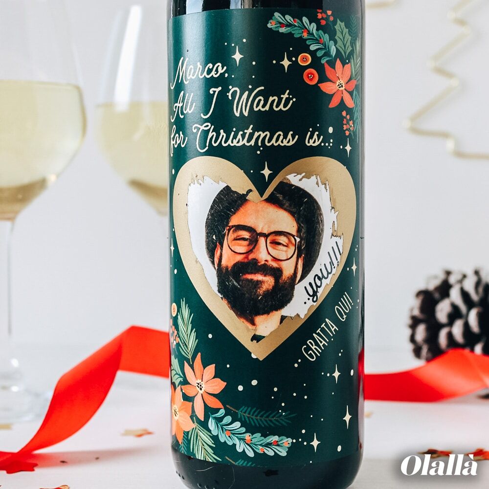 Bottiglia Gratta e Vinci Personalizzata con la tua Foto Segreta e la tua Dedica - Idea Originale Regalo di Natale - immagine 3
