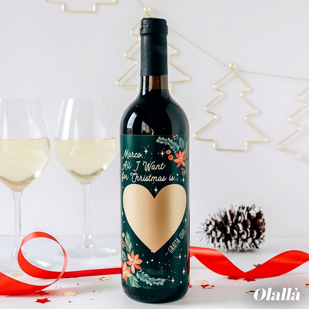 Bottiglia Gratta e Vinci Personalizzata con la tua Foto Segreta e la tua Dedica - Idea Originale Regalo di Natale - immagine 2