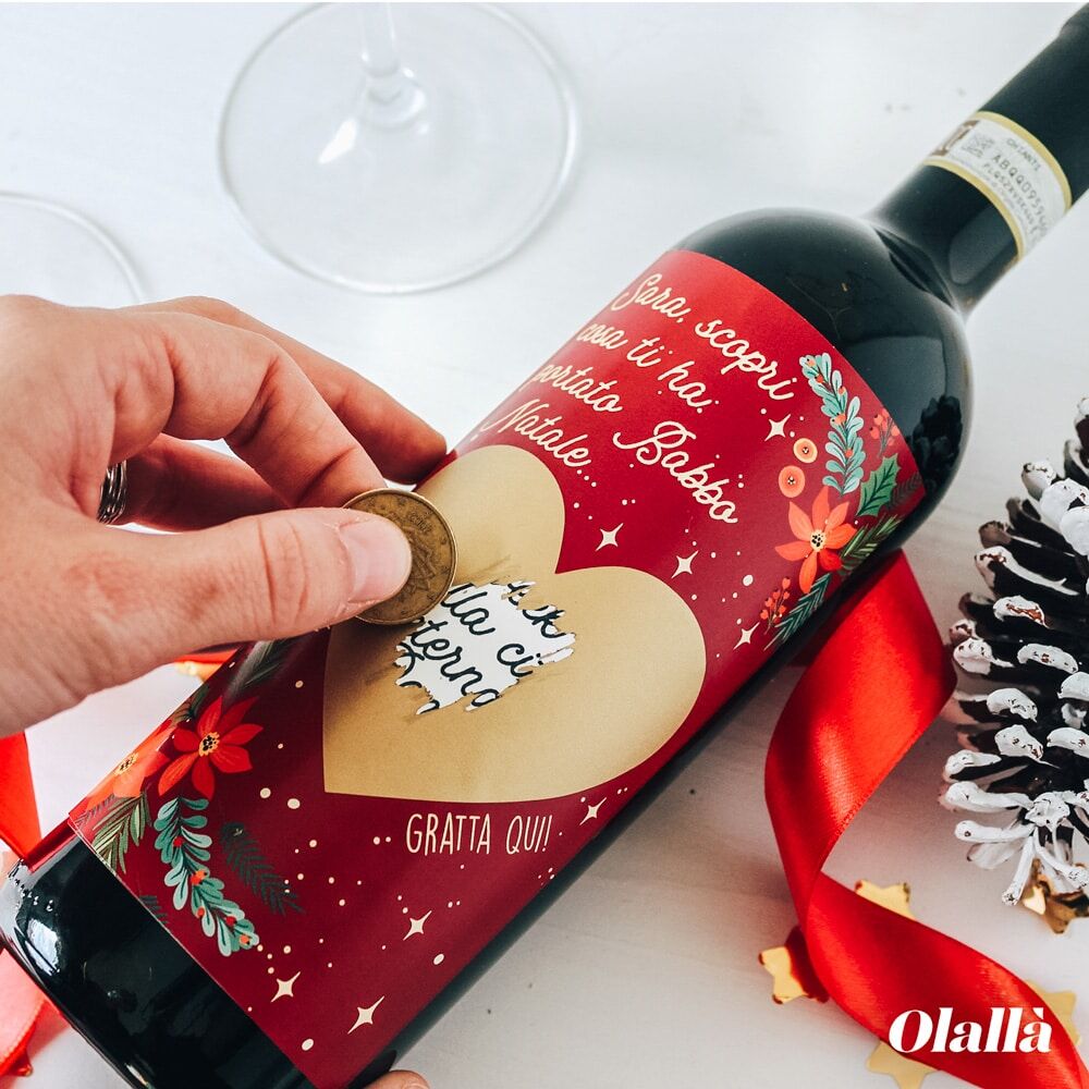 Bottiglia Gratta e Vinci Personalizzata con il tuo Messaggio Segreto - Regalo di Natale - immagine 2
