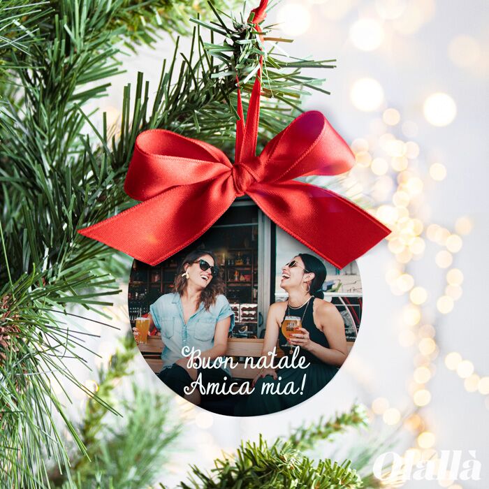 Decorazione per l'Albero di Natale Personalizzata con Foto e Dedica - Regali Natale Amica, Zia, Mamma, Nonna - immagine 3