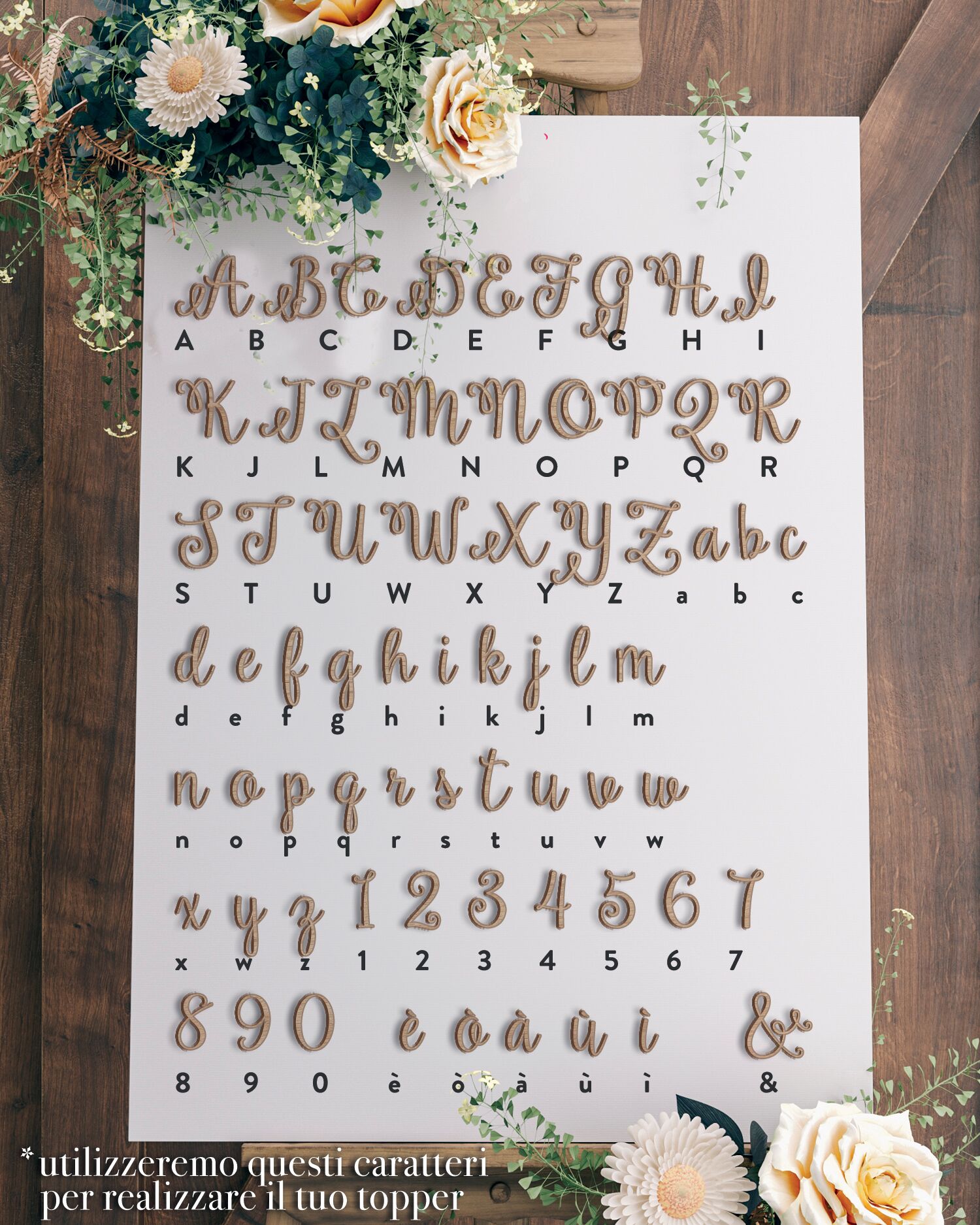 Cake Topper Personalizzato Battesimo di con Nome e Corona di Cuori - immagine 6