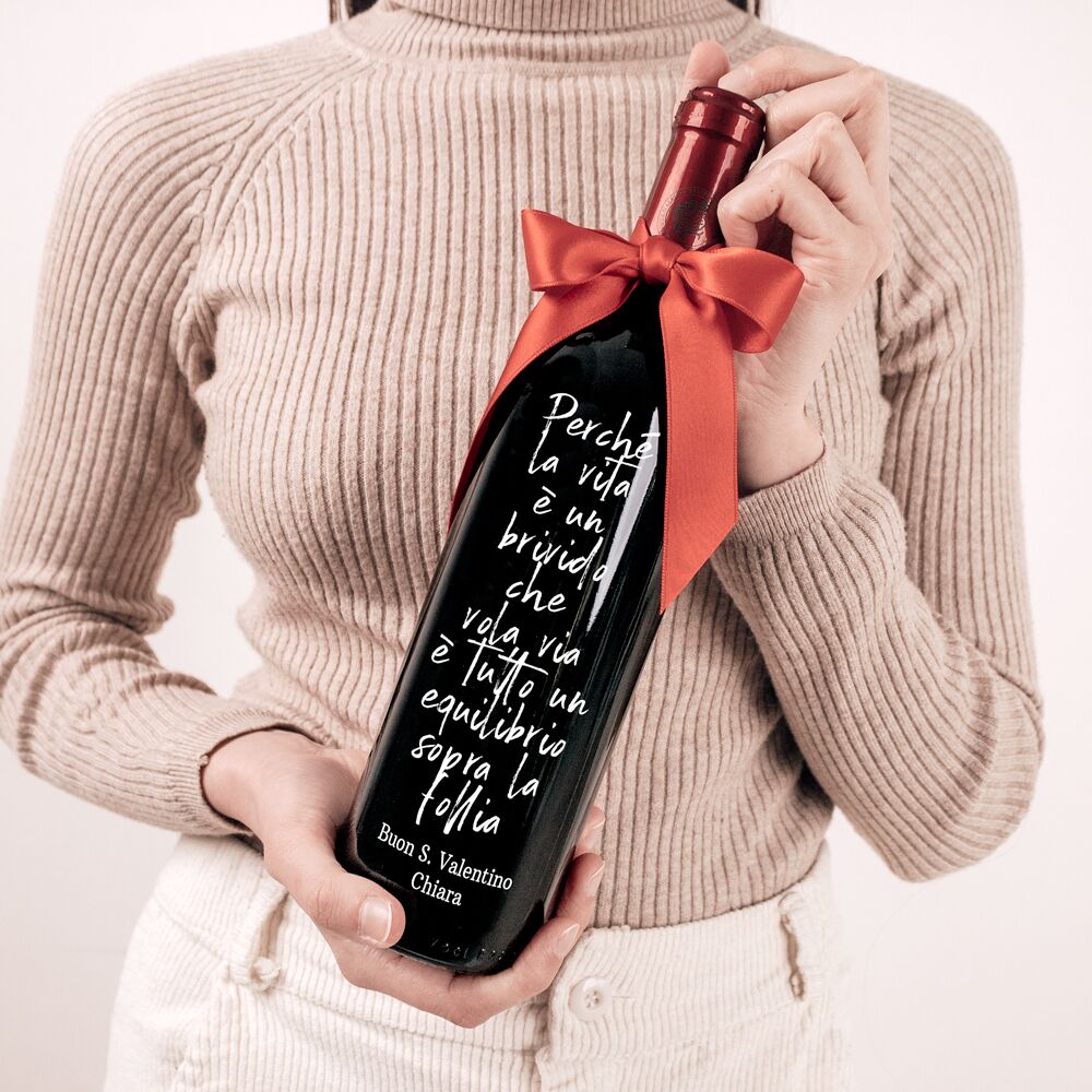 Bottiglia di Vino con Etichetta Personalizzata con Dedica e Decorazione Cuore con Foto - Set Idea Regalo per Anniversario, San Valentino - immagine 11