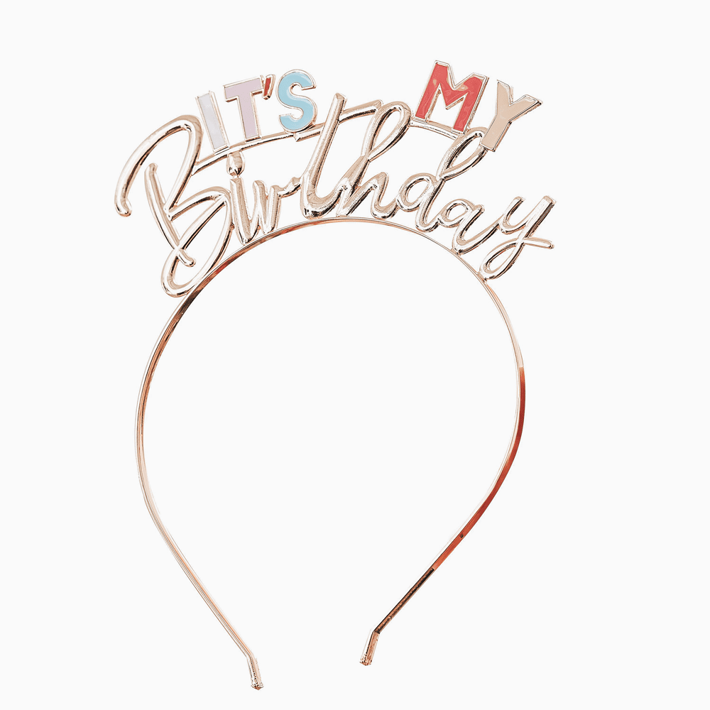 Cerchietto It's My Birthday Accessorio Festa di Compleanno per Donna - immagine 3