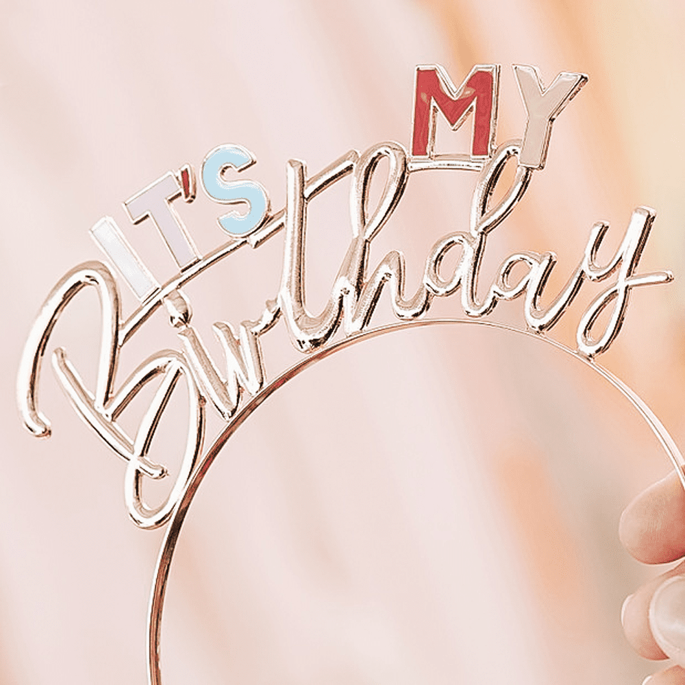 Cerchietto It's My Birthday Accessorio Festa di Compleanno per Donna - immagine 2