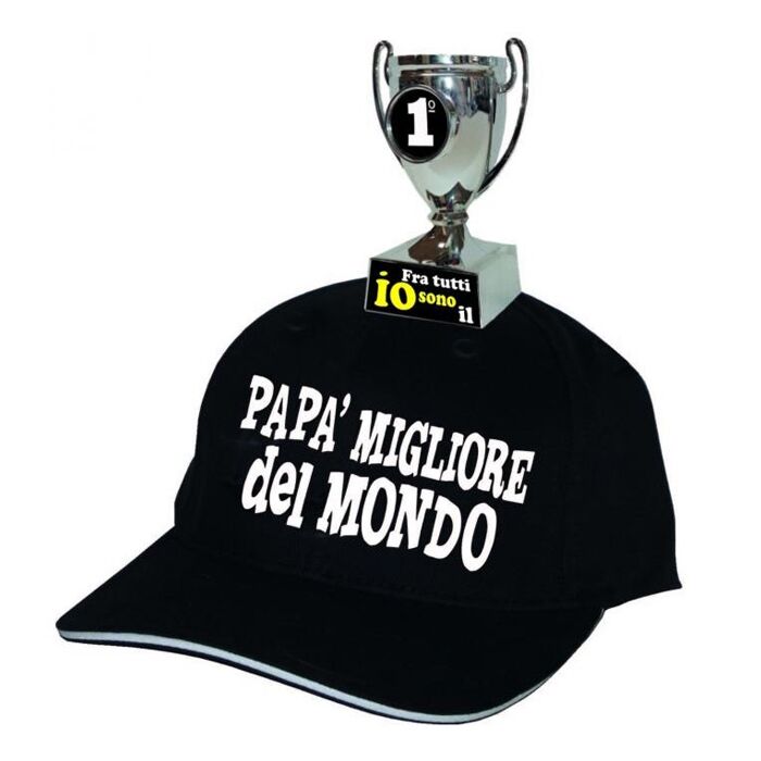 Cappellino con Coppa Trofeo Il Migliore dei Papà - immagine 2