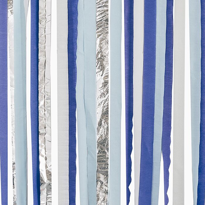 Fondale per Feste in Carta Blu ed Argento - immagine 2