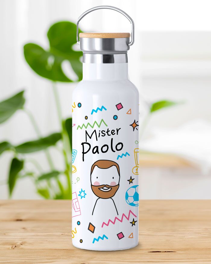 Borraccia Personalizzata per la Maestra, Dada, Allenatrice, Mister con Nome, Dedica e Omino Stilizzato - Idea Regalo Maestra, Insegnante, Fine Anno Scolastico - immagine 20