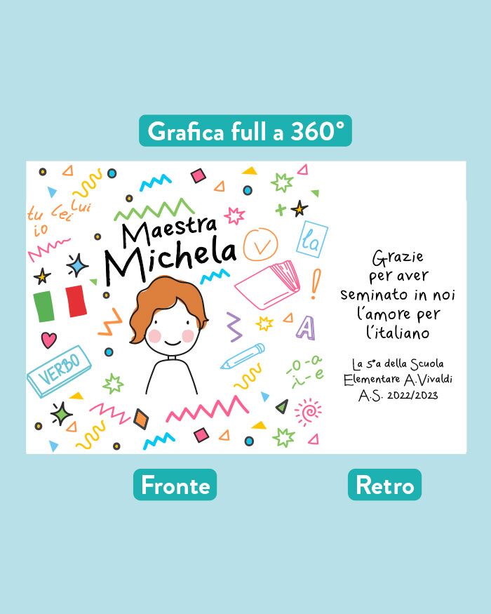 Borraccia Personalizzata per la Maestra, Dada, Allenatrice, Mister con Nome, Dedica e Omino Stilizzato - Idea Regalo Maestra, Insegnante, Fine Anno Scolastico - immagine 15