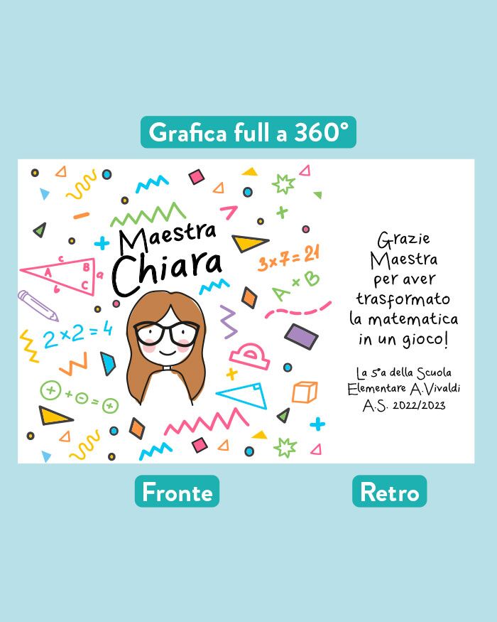 Borraccia Personalizzata per la Maestra, Dada, Allenatrice, Mister con Nome, Dedica e Omino Stilizzato - Idea Regalo Maestra, Insegnante, Fine Anno Scolastico - immagine 9