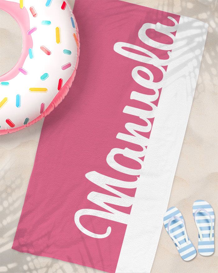 Telo Mare Rosa Personalizzato con il tuo Nome