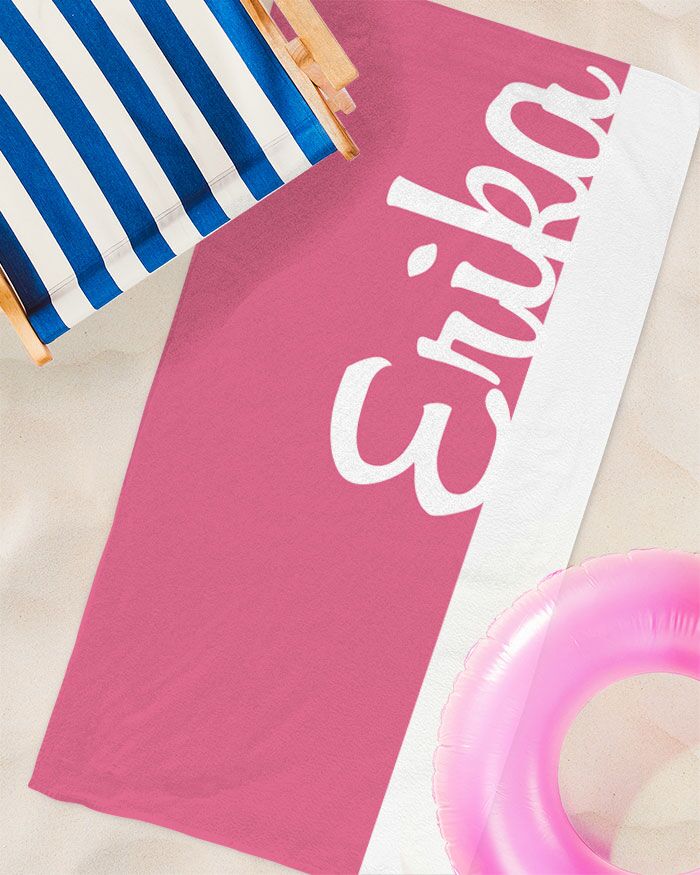 Telo Mare Rosa Personalizzato con il tuo Nome - immagine 2