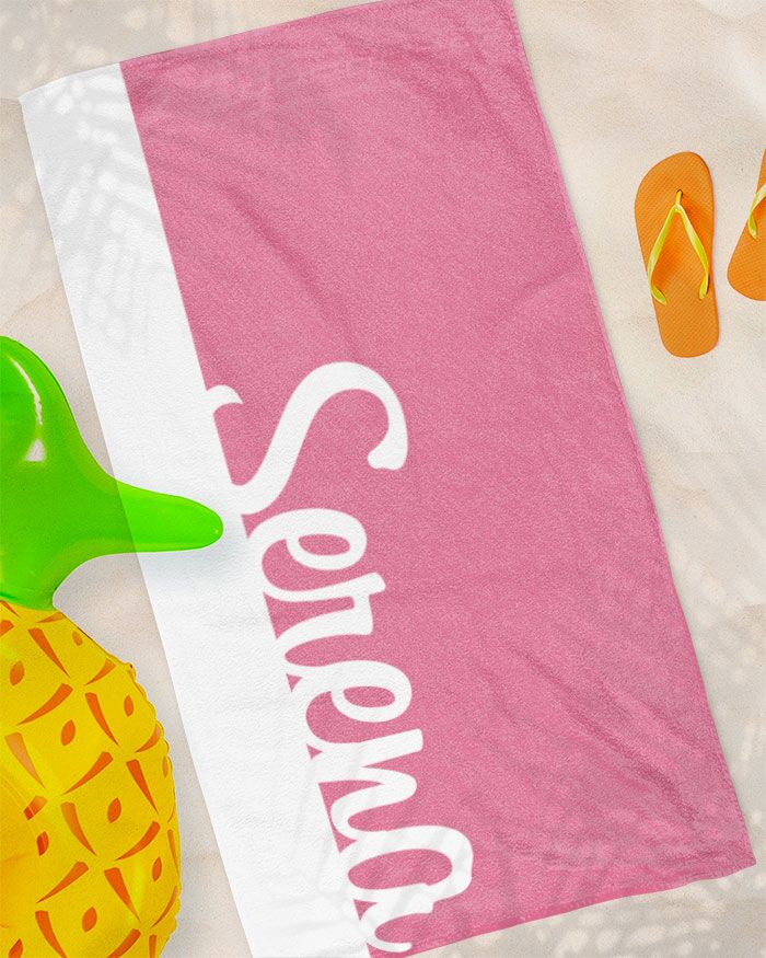 Telo Mare Rosa Personalizzato con il tuo Nome - immagine 3