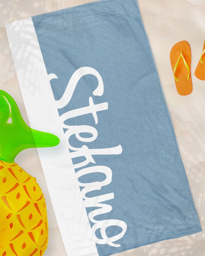 Telo Mare Azzurro Personalizzato con il tuo Nome - immagine 3