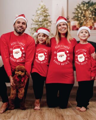 Pigiama Natalizio Personalizzato Per La Famiglia – Set Pigiama Bianco Coordinato Con Coppia Di Renne - Italia - Foto 5