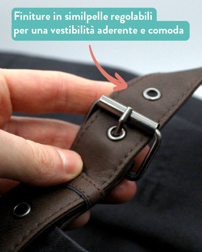 Grembiule Effetto Cerato con Pettorina in Pelle e Chiusura Regolabile "Dad at Work" - Idea Regalo Festa del Papà, per Amanti della Cucina e BBQ, del Giardinaggio e del Fai-Da-Te - immagine 4
