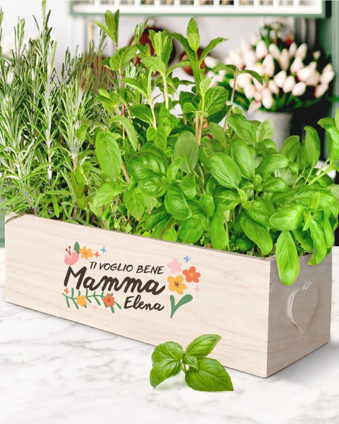 Cassettina Personalizzata "Ti Voglio Bene Mamma" Erbe Aromatiche o Piante per il Giardino - Idea Regalo Originale per Festa della Mamma, Compleanno, Mamme che Amano il Giardinaggio - immagine 10